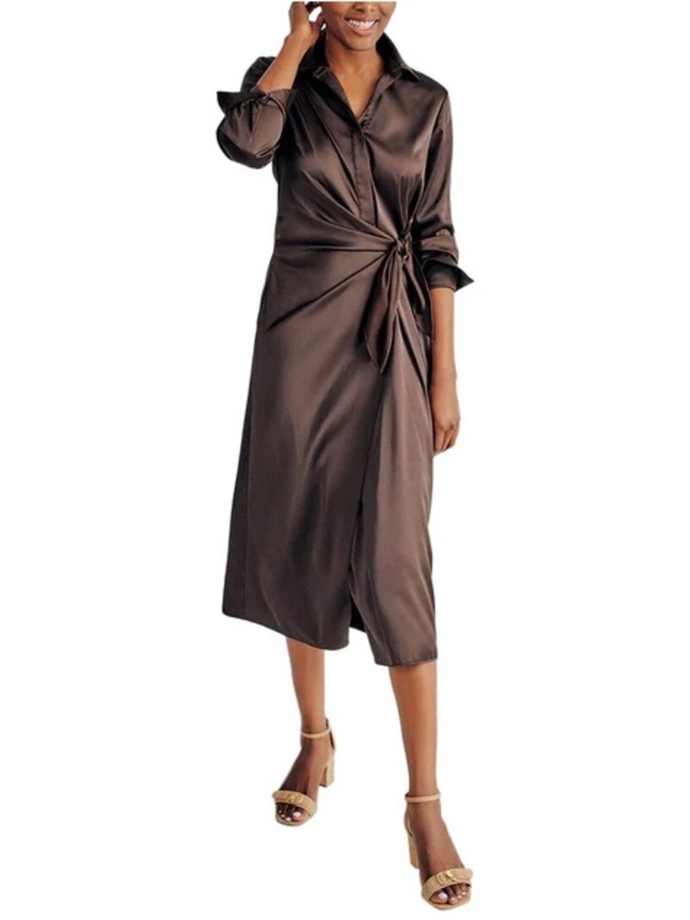 J. McLaughlin Leandra Midi Dress in Brown